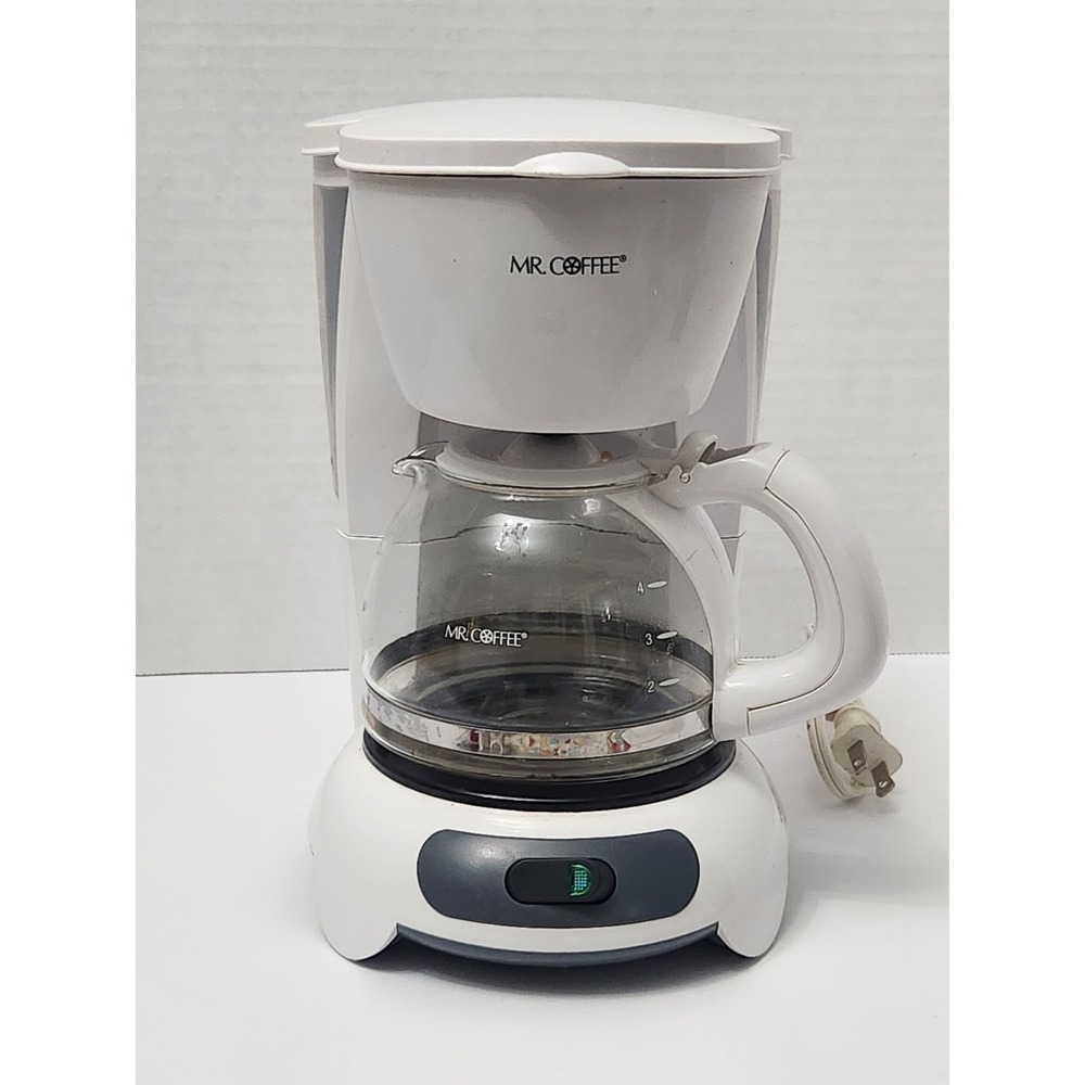 Mr. Coffee 4 Cup Mini Coffee Maker‎ White Compact Tested Working